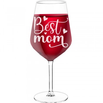 With Engraved Text - "Best Mom-2", Wine Gift Idea, Size 530ml