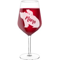 Wine Glass Personalised With Engraved Text - "Mama", Gift for Wine Lover, Size 530ml