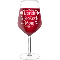 Sparkling Wine Glass With Engraved Text - "Worlds Greatest Mom", Fiend Gift, Size 530ml