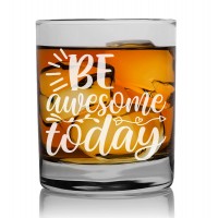 70. Dzimšanas Dienas Dāvana Vīriešiem ar Gravējumu - "Be Awesome Today" ,Personalizēta viskija glāze 270ml