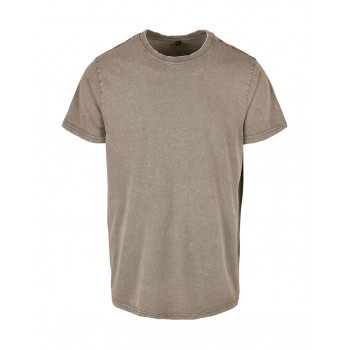 Acid Washed Round Neck Tee