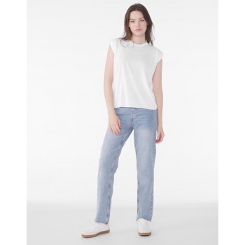 Women's Flowy Muscle Tee Rolled Cuff