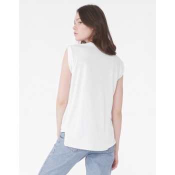Women's Flowy Muscle Tee Rolled Cuff
