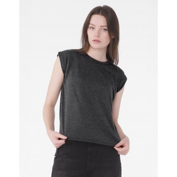 Women's Flowy Muscle Tee Rolled Cuff