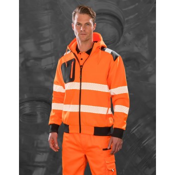 Pārstrādāta izturīga drošības jaka ar rāvējslēdzēju