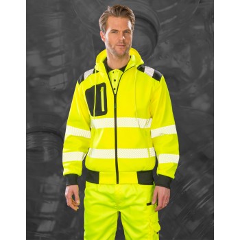 Pārstrādāta izturīga drošības jaka ar rāvējslēdzēju