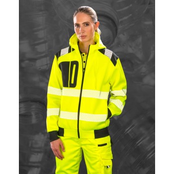 Pārstrādāta izturīga drošības jaka ar rāvējslēdzēju