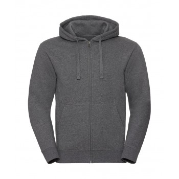Vīriešu autentisks melanžēts džemperis ar kapuci ar rāvējslēdzēju
