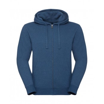 Vīriešu autentisks melanžēts džemperis ar kapuci ar rāvējslēdzēju