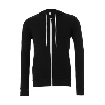 Unisex poli-kokvilnas pilnas rāvējslēdzēja aizdares jaka ar kapuci