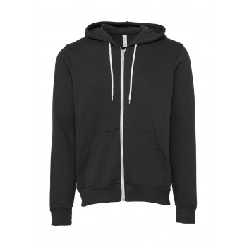 Unisex poli-kokvilnas pilnas rāvējslēdzēja aizdares jaka ar kapuci