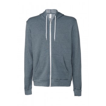 Unisex poli-kokvilnas pilnas rāvējslēdzēja aizdares jaka ar kapuci