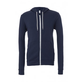 Unisex poli-kokvilnas pilnas rāvējslēdzēja aizdares jaka ar kapuci