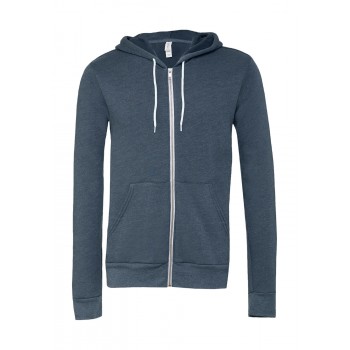 Unisex poli-kokvilnas pilnas rāvējslēdzēja aizdares jaka ar kapuci