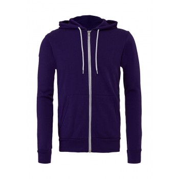 Unisex poli-kokvilnas pilnas rāvējslēdzēja aizdares jaka ar kapuci