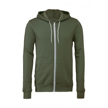 Unisex poli-kokvilnas pilnas rāvējslēdzēja aizdares jaka ar kapuci