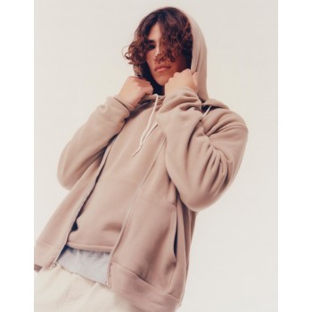 Unisex poli-kokvilnas pilnas rāvējslēdzēja aizdares jaka ar kapuci