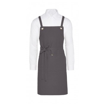 PROVENCE - Crossover Eyelets Bib Apron with Pocket