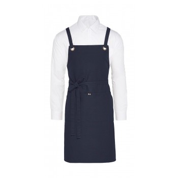 PROVENCE - Crossover Eyelets Bib Apron with Pocket