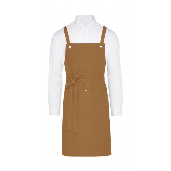 PROVENCE - Crossover Eyelets Bib Apron with Pocket