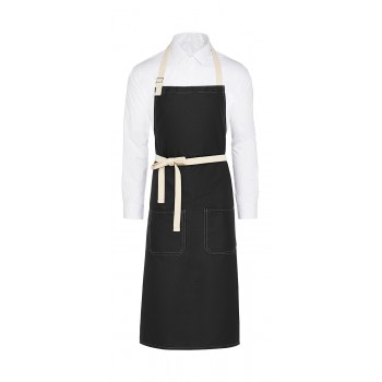 SANTORINI - Contrasted Bib Apron with Pocket