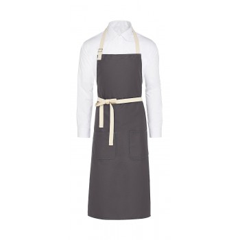 SANTORINI - Contrasted Bib Apron with Pocket