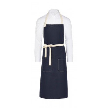 SANTORINI - Contrasted Bib Apron with Pocket