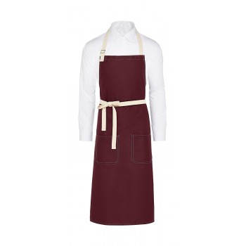 SANTORINI - Contrasted Bib Apron with Pocket