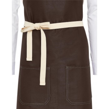 SANTORINI - Contrasted Bib Apron with Pocket