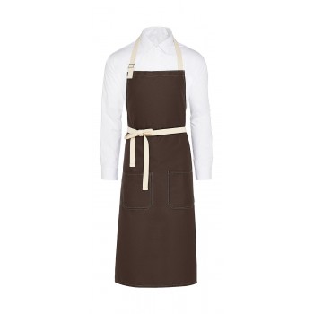 SANTORINI - Contrasted Bib Apron with Pocket