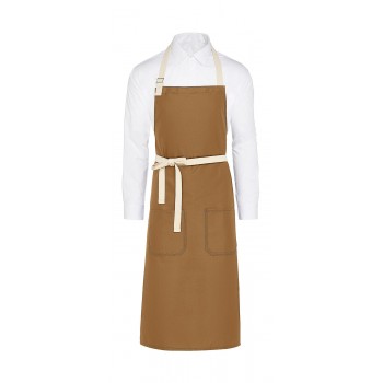 SANTORINI - Contrasted Bib Apron with Pocket