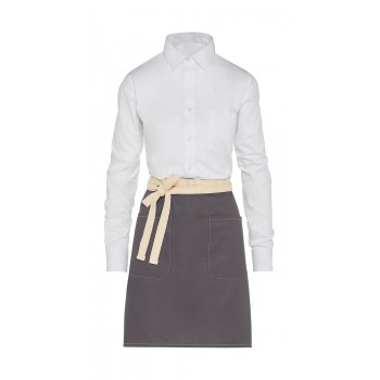 SANTORINI - Contrasted Bistro Apron with Pocket