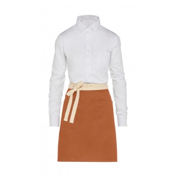 SANTORINI - Contrasted Bistro Apron with Pocket
