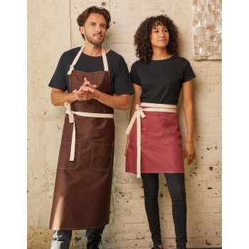 SANTORINI - Contrasted Bistro Apron with Pocket