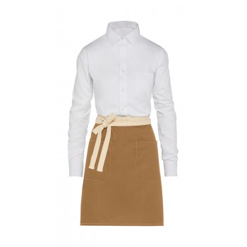 SANTORINI - Contrasted Bistro Apron with Pocket