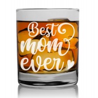 Gift For Men For Birthday Tumbler Glass 270ml With Engraved Text : "Best Mom Ever"