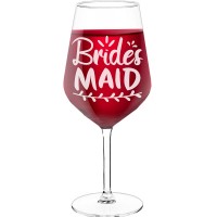 Wine Glass Personalised With Engraved Text - "Brides Maid", Fiend Gift, Size 530ml