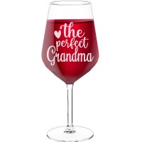 Birthday Wine Glass With Engraved Text - "The Perfect Grandma", Wine Glass as a Gift, Size 530ml