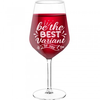 50Th Wine Glass With Engraved Text  "Be The Best Variant Of You", Wine Glass Size 530ml