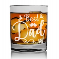 Viskija Dāvana  ar Gravējumu - "Best Dad" ,Personalizēta viskija glāze 270ml