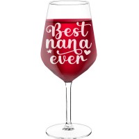With Engraved Text - "Best Nana Ever-2", Gifts for Wine Lovers, Size 530ml