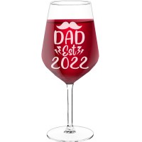 Birthday Wine Glass With Engraved Text - "Dad Est 22 ", Wine Glass as a Gift, Size 530ml