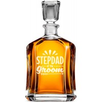 Hermētiska Viskija Karafe ar Uzrakstu - "Stepdad Of The Groom" ,Smieklīga Ziemassvētku Dāvana, Izmērs 700Ml