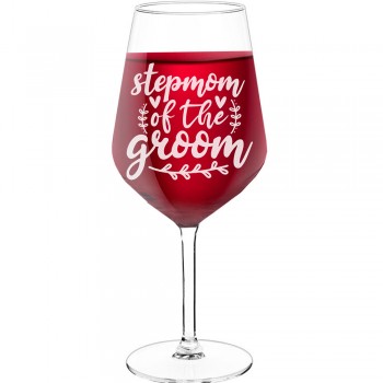 50Th Wine Glass With Engraved Text - "Stepmom Of The Groom", Wine Lover Gifts, Size 530ml