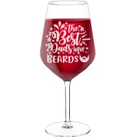 Sparkling Wine Glass With Engraved Text - "The Best Dads Have Beards", Gift for Woman, Size 530ml