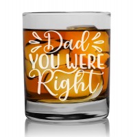 Gift For Men In 30S Personalised Whisky Glass For Men 270ml With Engraved Text : "Dad You Were"