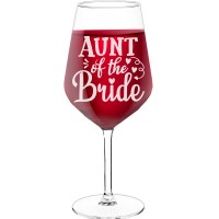 Wine Glass With Engraved Text - "Aunt Of The Bride", Wine Gift Idea, Size 530ml