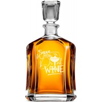 Tekilas Dekanteris ar Uzrakstu - "Save Water Drink Wine" ,Unikāla Dāvana Vīrietim, Izmērs 700Ml