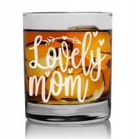 Gift For Men Birthday Over 50 Scotch Glass 270ml With Engraved Text : "Lovely Mom"