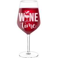 50Th Wine Glass With Engraved Text  "Wine Time", Size 530ml